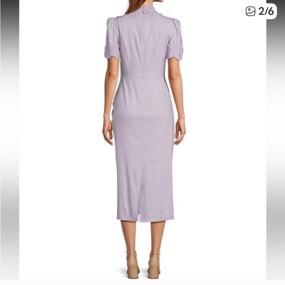 Antonio Melani
Willow Floral Applique Mock Neck Short Sleeve Midi Dress.